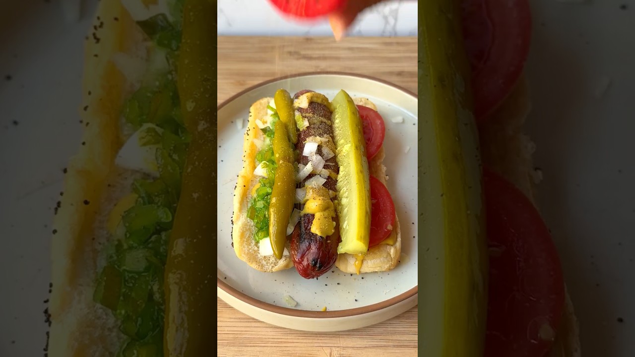 Chicago-Style Hot Dog Recipe with Filet Mignon Polish Sausages
