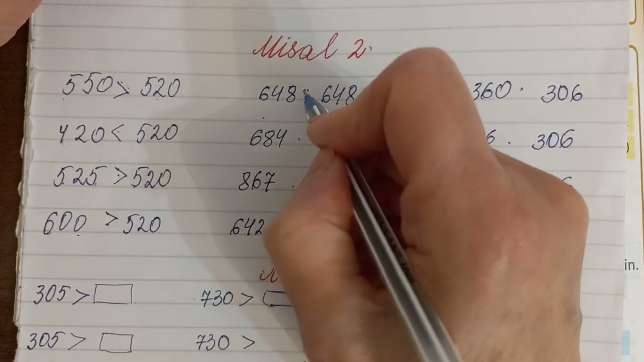 3-cü sinif, 1_ci hissə, Riyaziyyat səh16.Misal1,2,3,4.