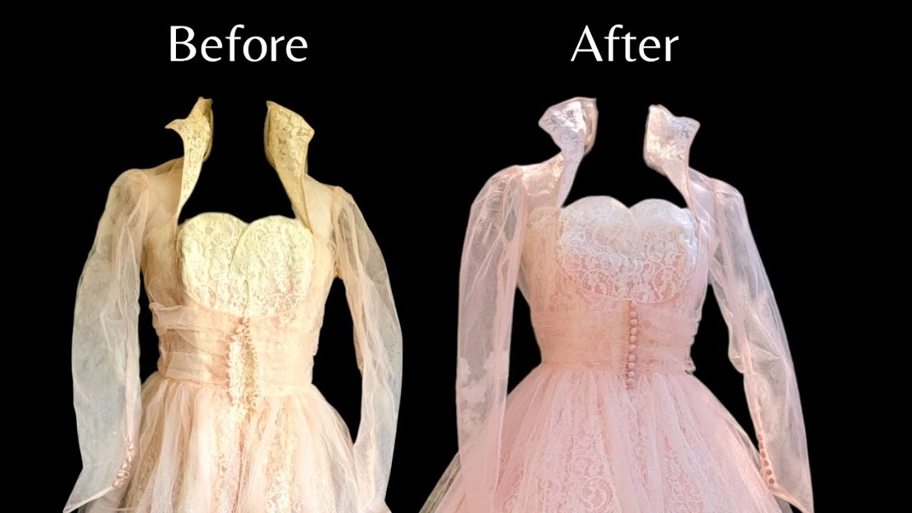 1954 Vintage Pink Wedding Dress Restoration: Parts 1-3