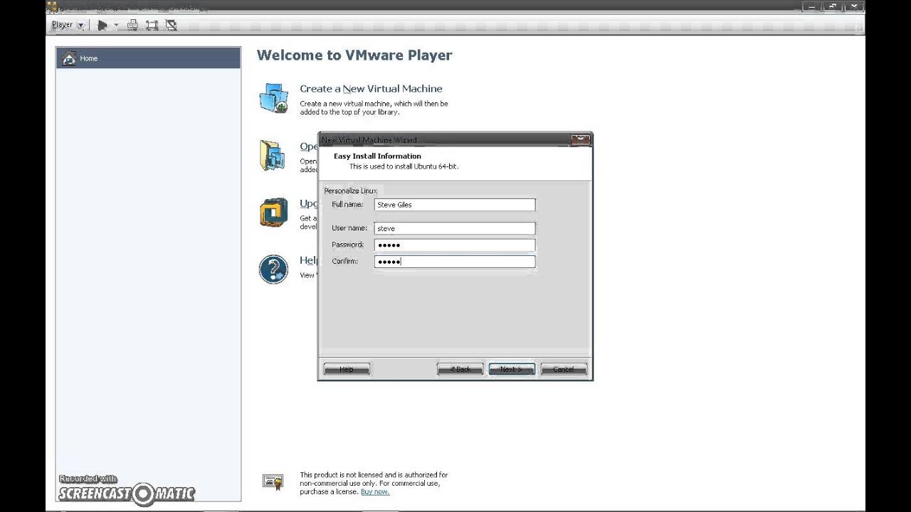 Install Ubuntu Desktop in VMware