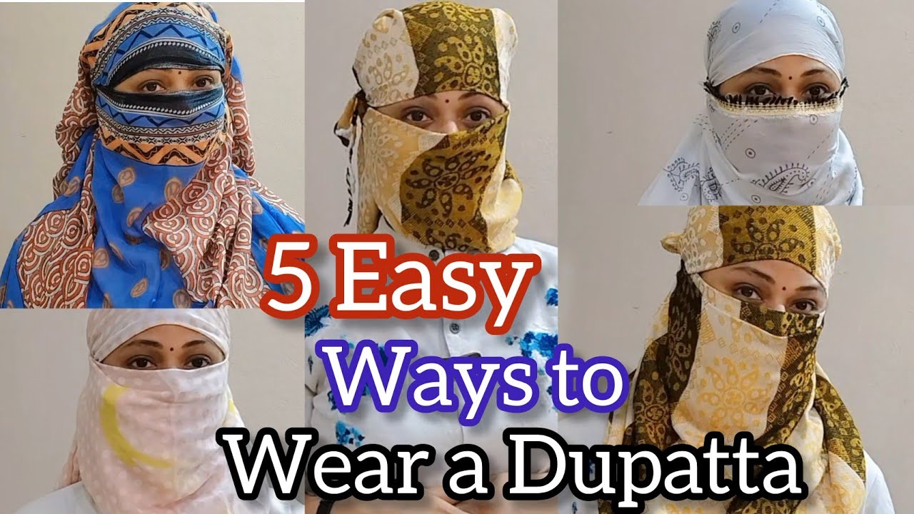 How To Wrap Face With Dupatta। Dupatta In Just 1Minutes/5 Easy Ways To Wear a Scarf/ Easy face cover