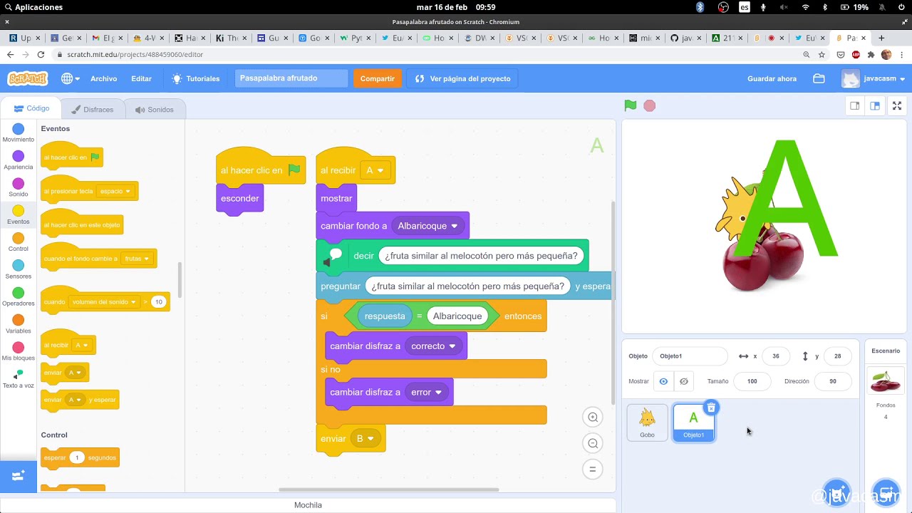 Juego Pasapalabra con Scratch I : como empezarlo