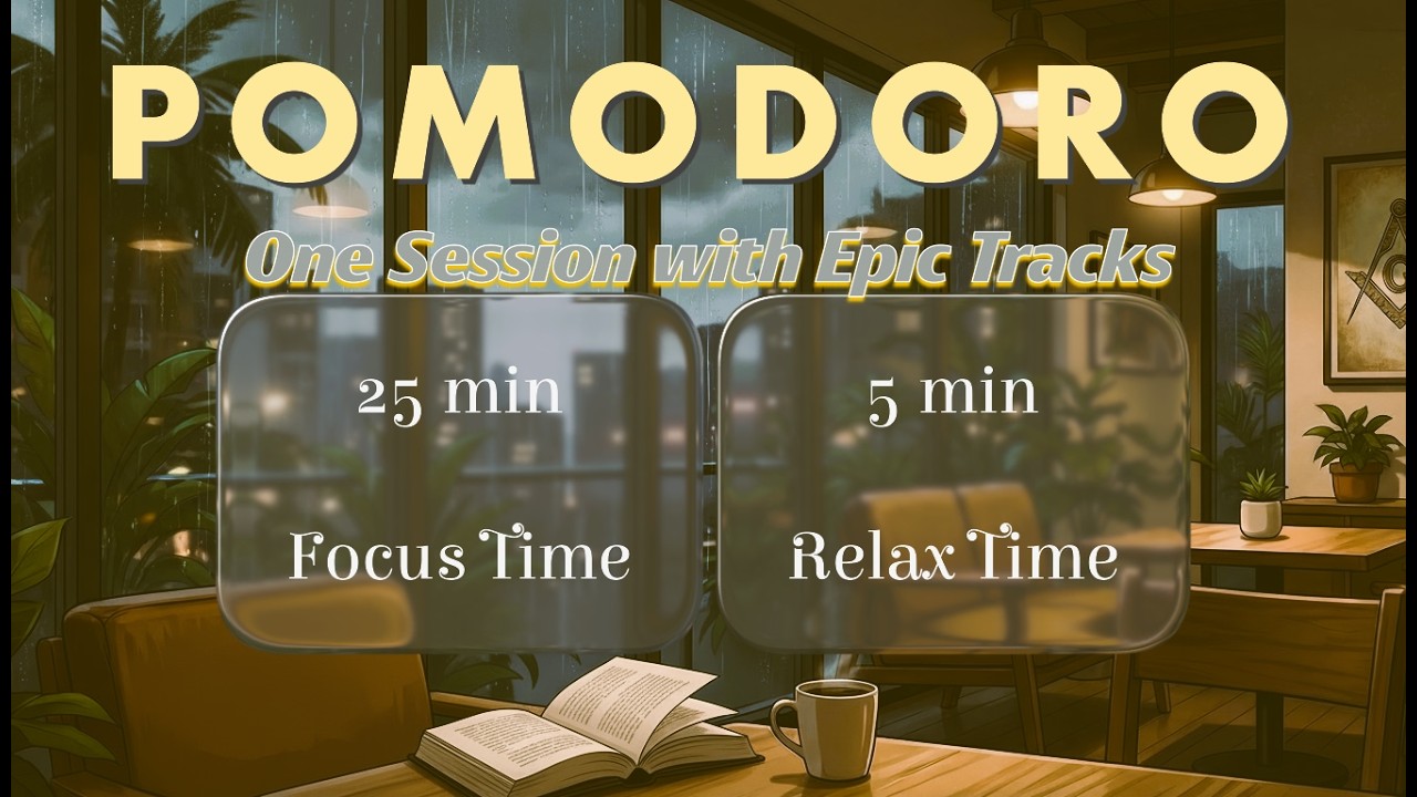 Pomodoro - 25min Focus and 5min Rest - Epic Music