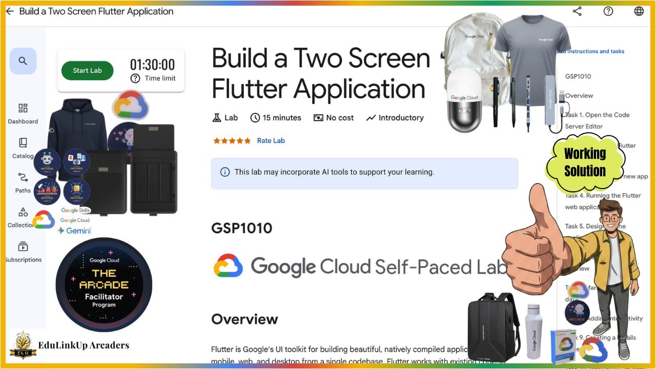 Build a Two Screen Flutter Application | GSP1010