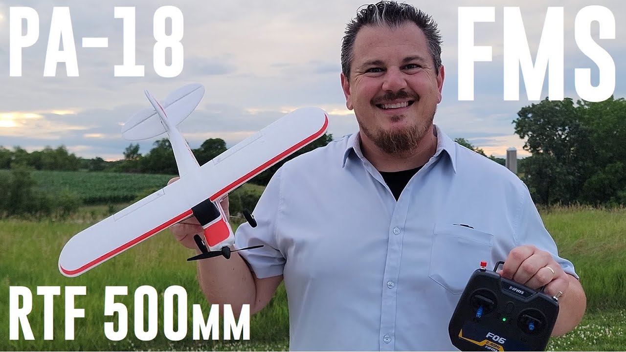 FMS - PA-18 - 500mm RTF - Maiden Flight + Unbox, Build, & Radio Setup