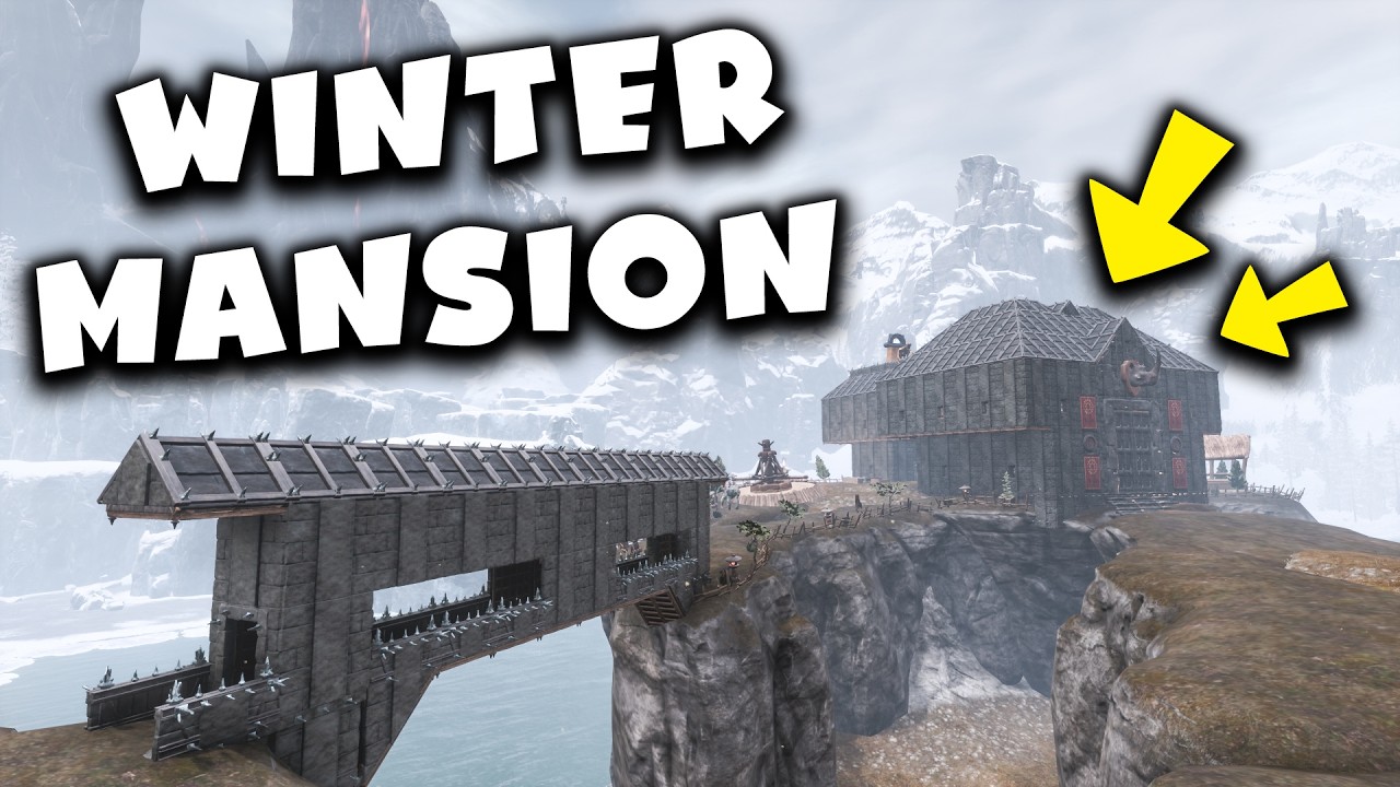 Winter mansion - Bridge, space for animals, practical design | Conan Exiles