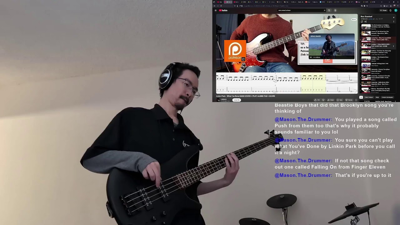 Bass Practice Day N+158 | studybass fundamentals three review, one armed scissor