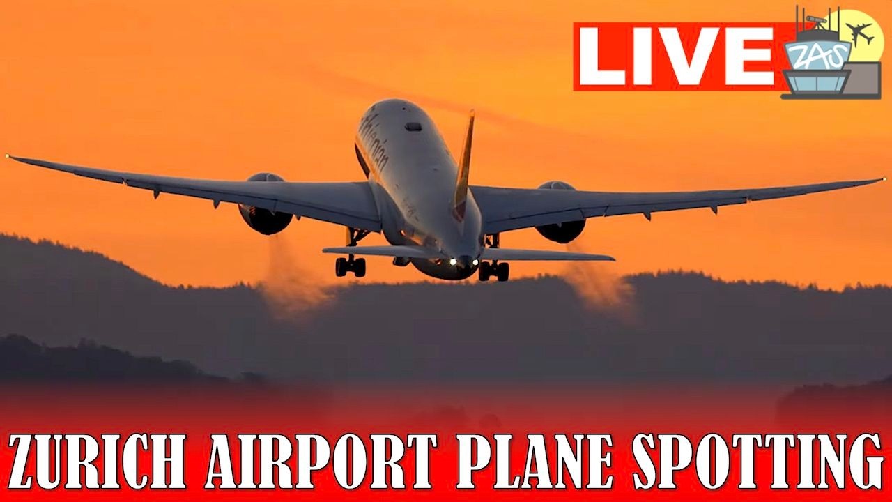 🔴LIVE Thursday Sunset Plane Spotting at Zurich Airport🔴