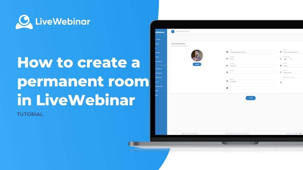 LiveWebinar tutorial: Permanent Room