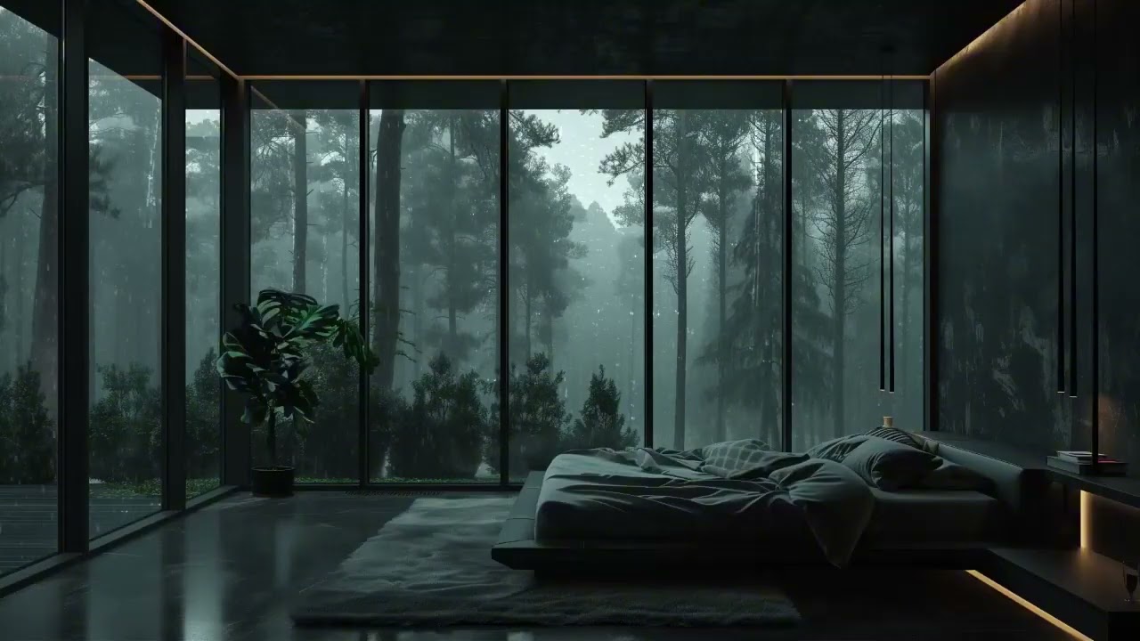 Relaxing Rain and Piano ASMR | Night Bedroom Ambience for Sleep, Study, and Stress Relief