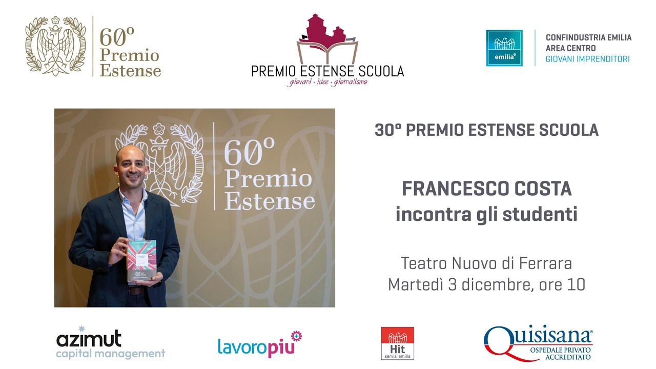Francesco Costa incontra gli studenti. Via alla 30^ edizione del Premio Estense Scuola!