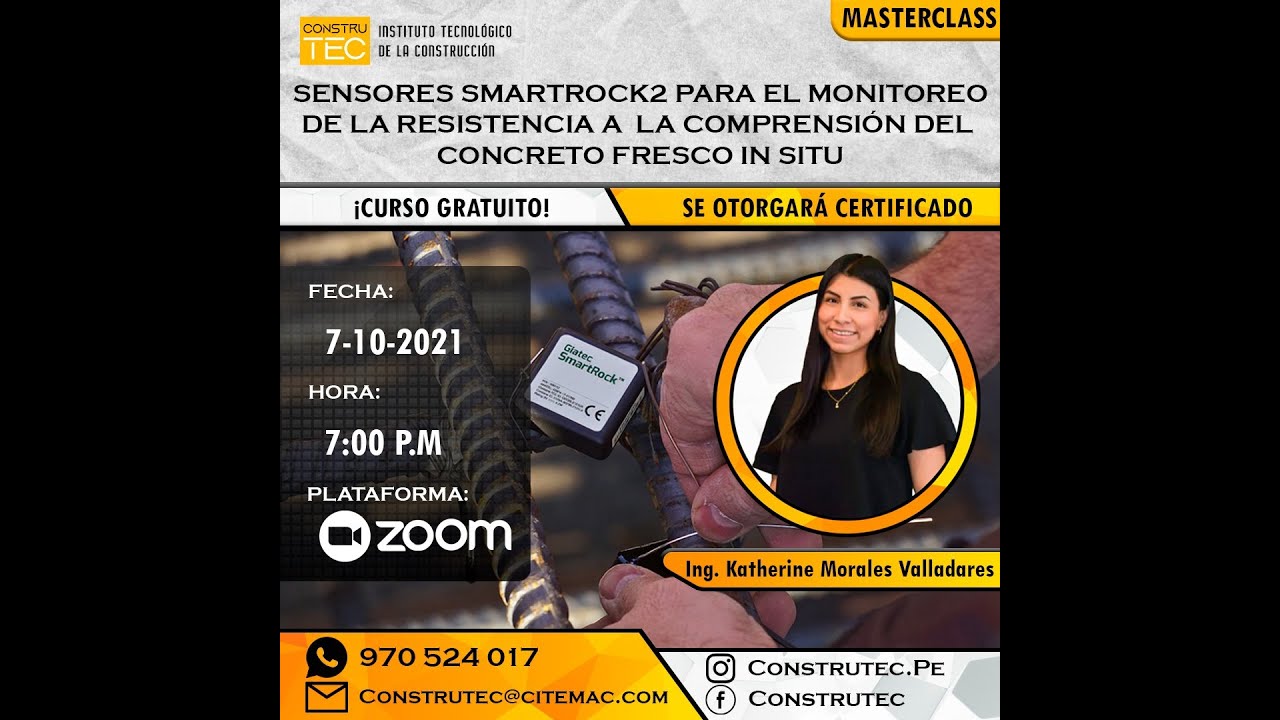 ConstruTec - Masterclass Sensores Smartrock2 para el monitoreo de la resistencia  del concreto