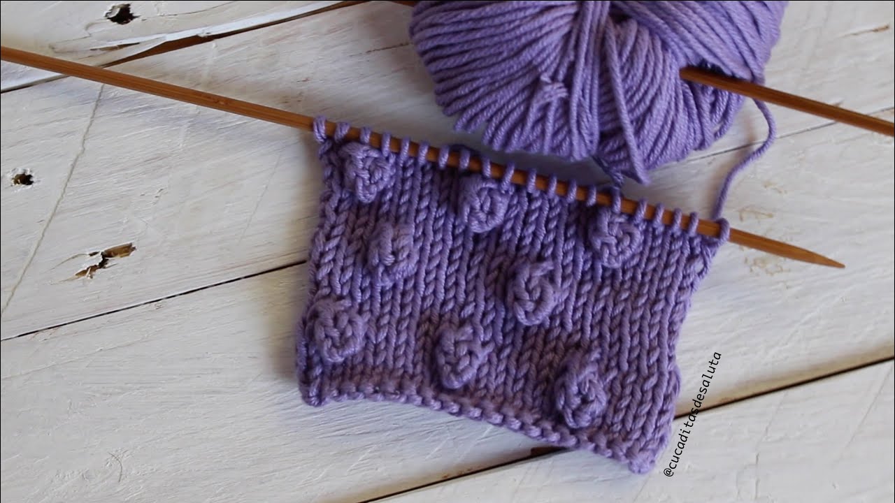 Aprende a tejer el Punto Popcorn o bodoque a tricot I cucaditasdesaluta
