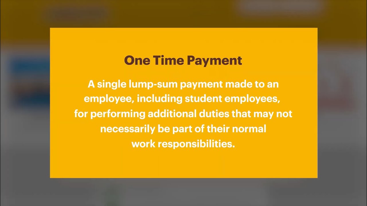 One Time Payment Process Tutorial