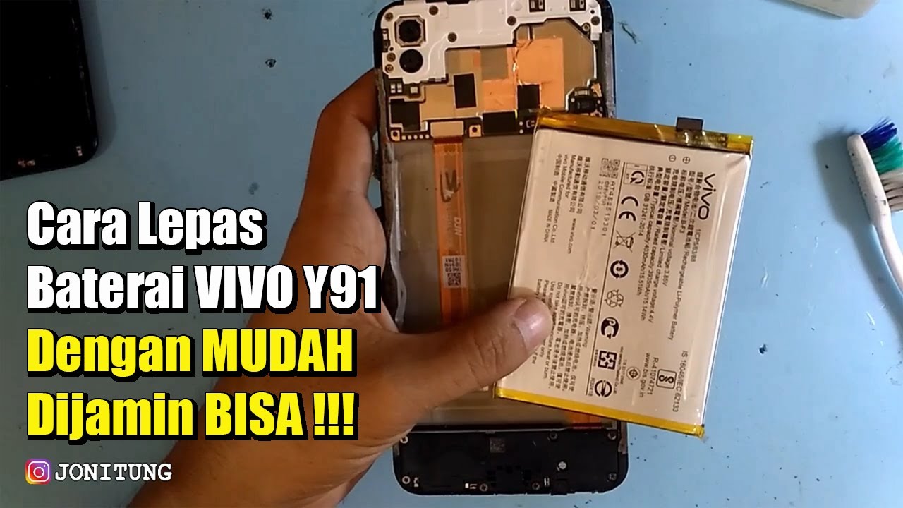 Tutorial Membuka Baterai Tanam VIVO Y91 Dengan MUDAH