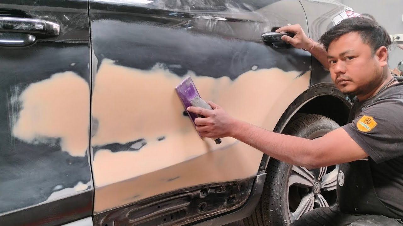 2K PUTTY sanding kaise karna he o porcess #  bolenge ( aquabase painting kaise # korna he ) o...