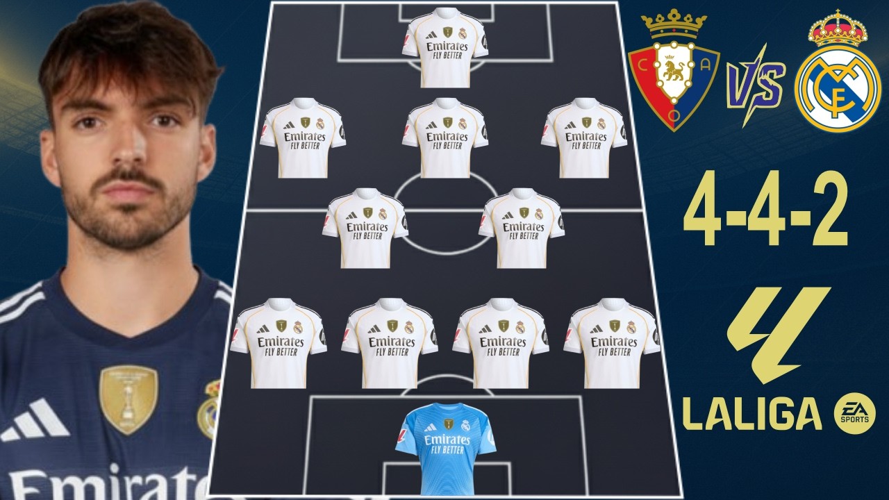 ⚽ OSASUNA VS REAL MADRID 🔥 REAL MADRID PREDICTED LINEUP WITH ASENCIO 🔥 LA LIGA JORNADA 25 (25/26)