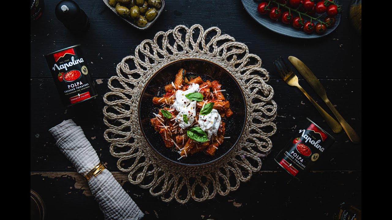 Napolina Creamy Rigatoni with Burrata & Basil Recipe