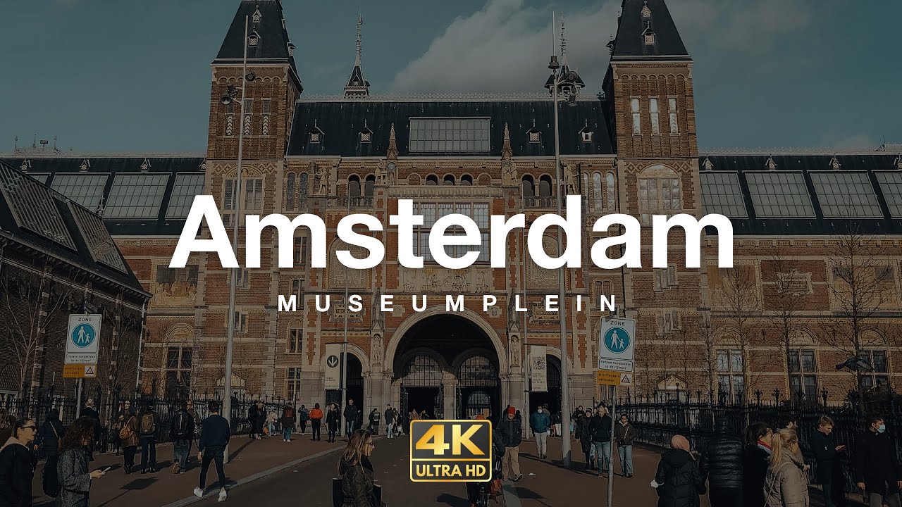 Amsterdam, Museumplein 🇳🇱 / Walking Tour (4K UHD)
