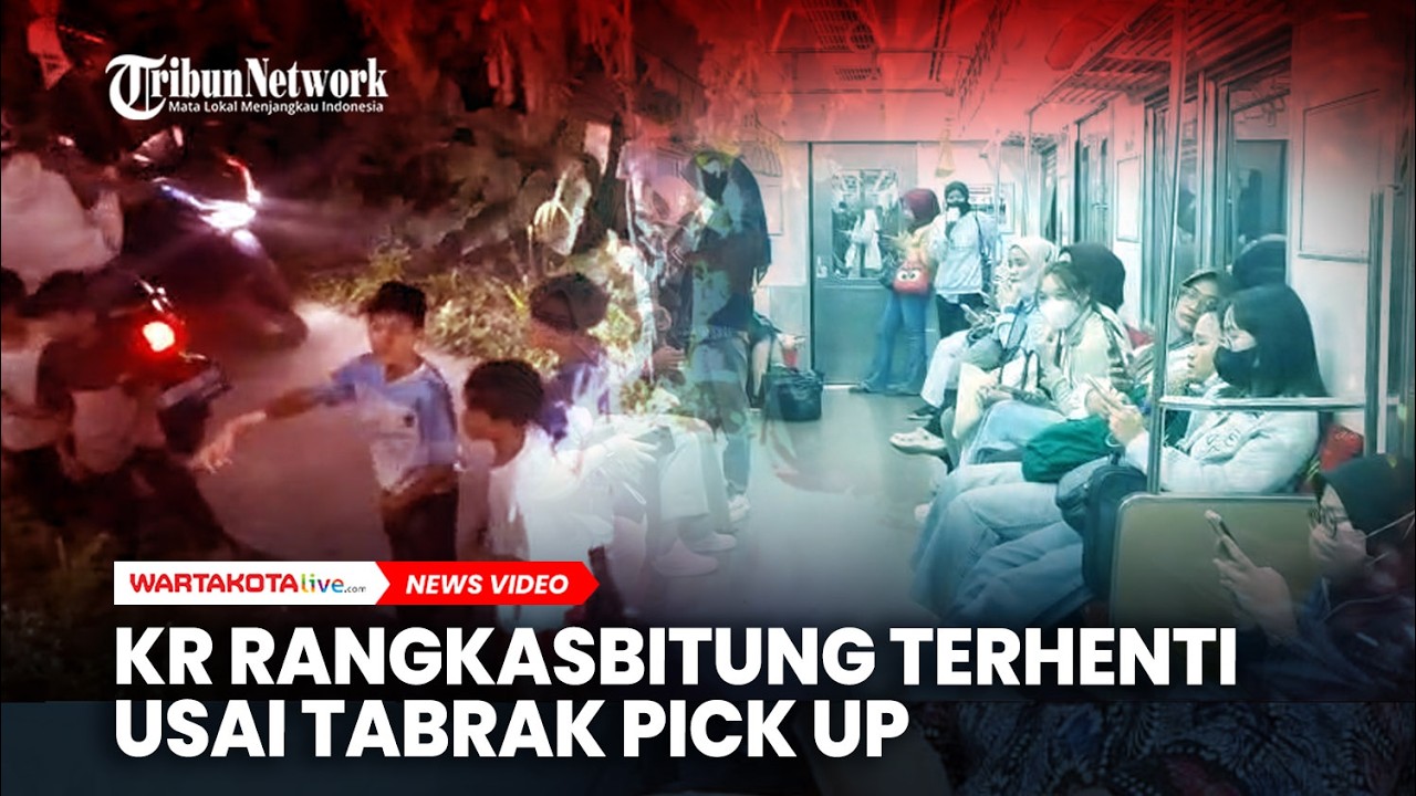 KRL Rangkasbitung Terhenti Usai Tabrak Pick Up APV