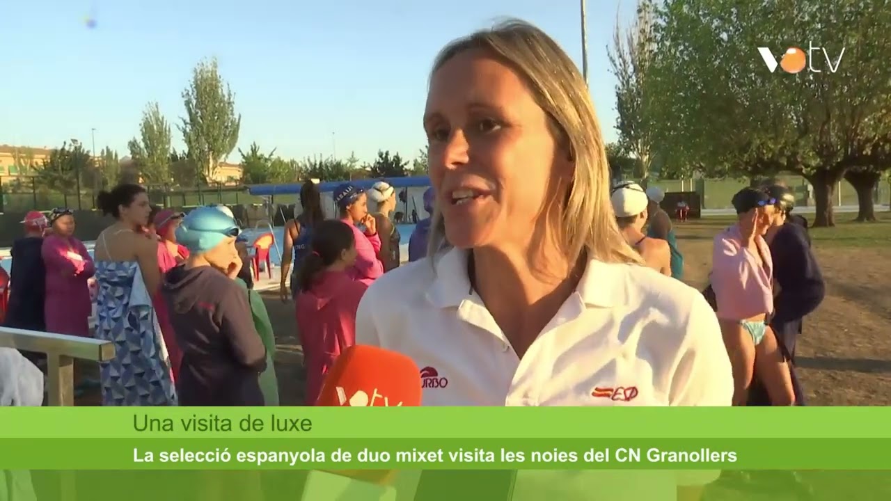 VOTV - La selecció espanyola de duo mixet visita les noies del CN Granollers