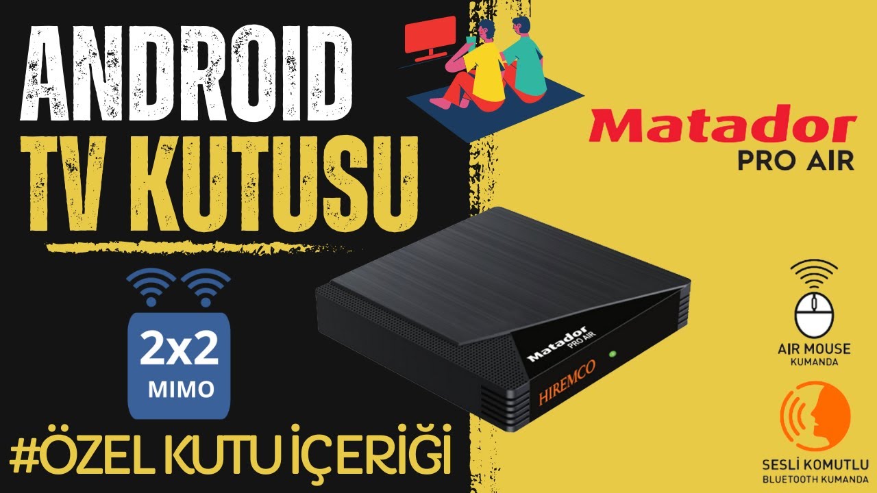 Uygun Fiyatlı Air Kumandalı Android Tv Box | Hiremco Matador Pro Air