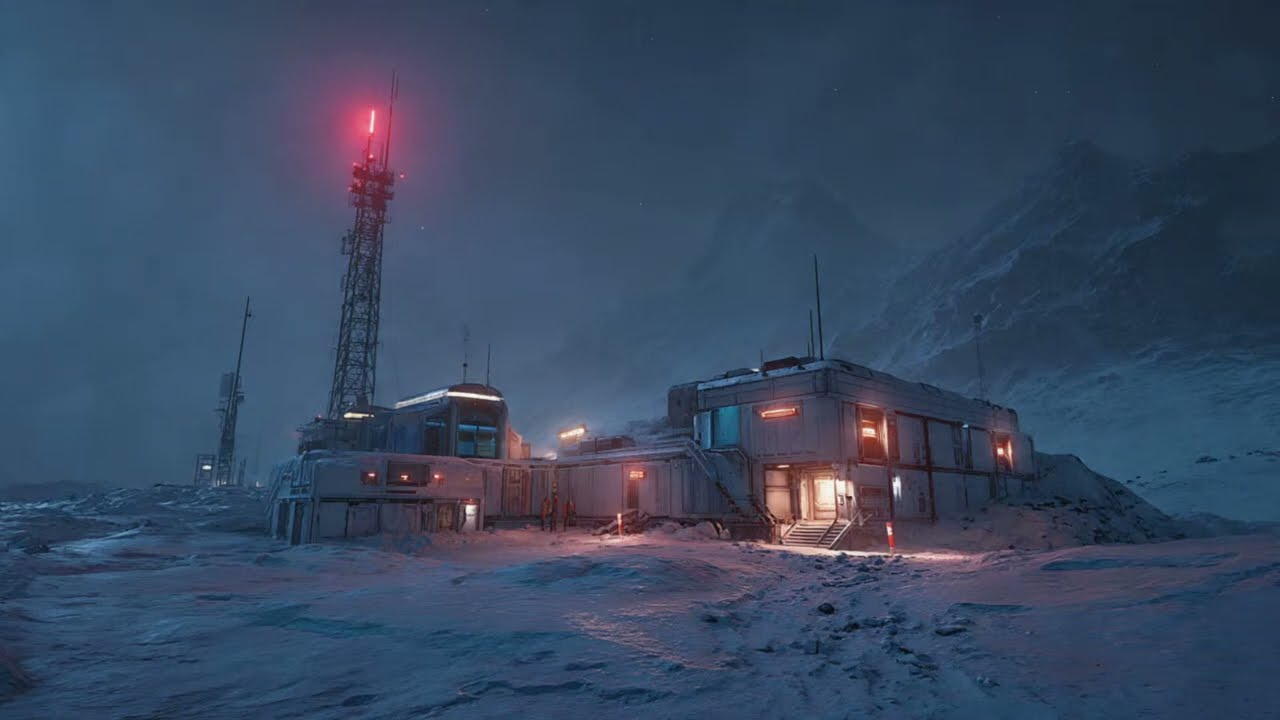Lonely Arctic Outpost ❄️ Sci-Fi Snowstorm Ambience | Relaxing Space Base Sounds for Study, Sleep & F