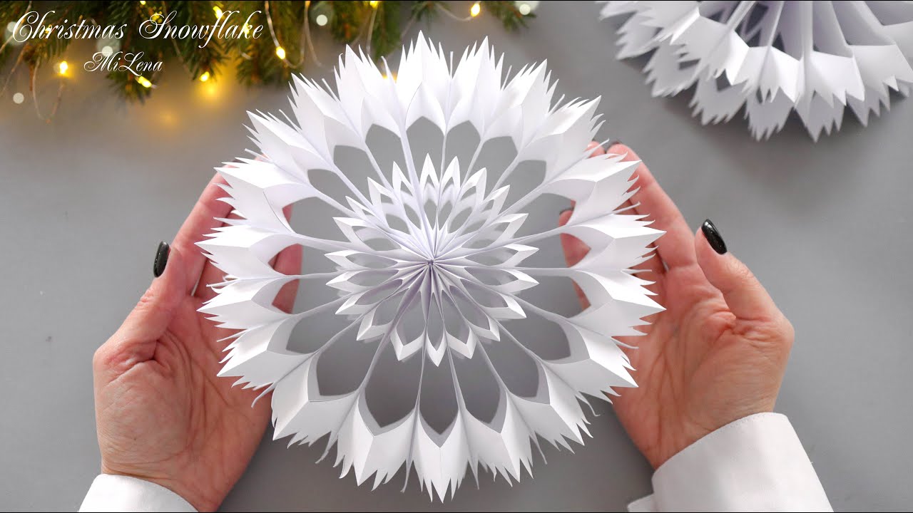 ВОЗДУШНАЯ СНЕЖИНКА ИЗ БУМАГИ ❄️ 3D PAPER SNOWFLAKE ❄️