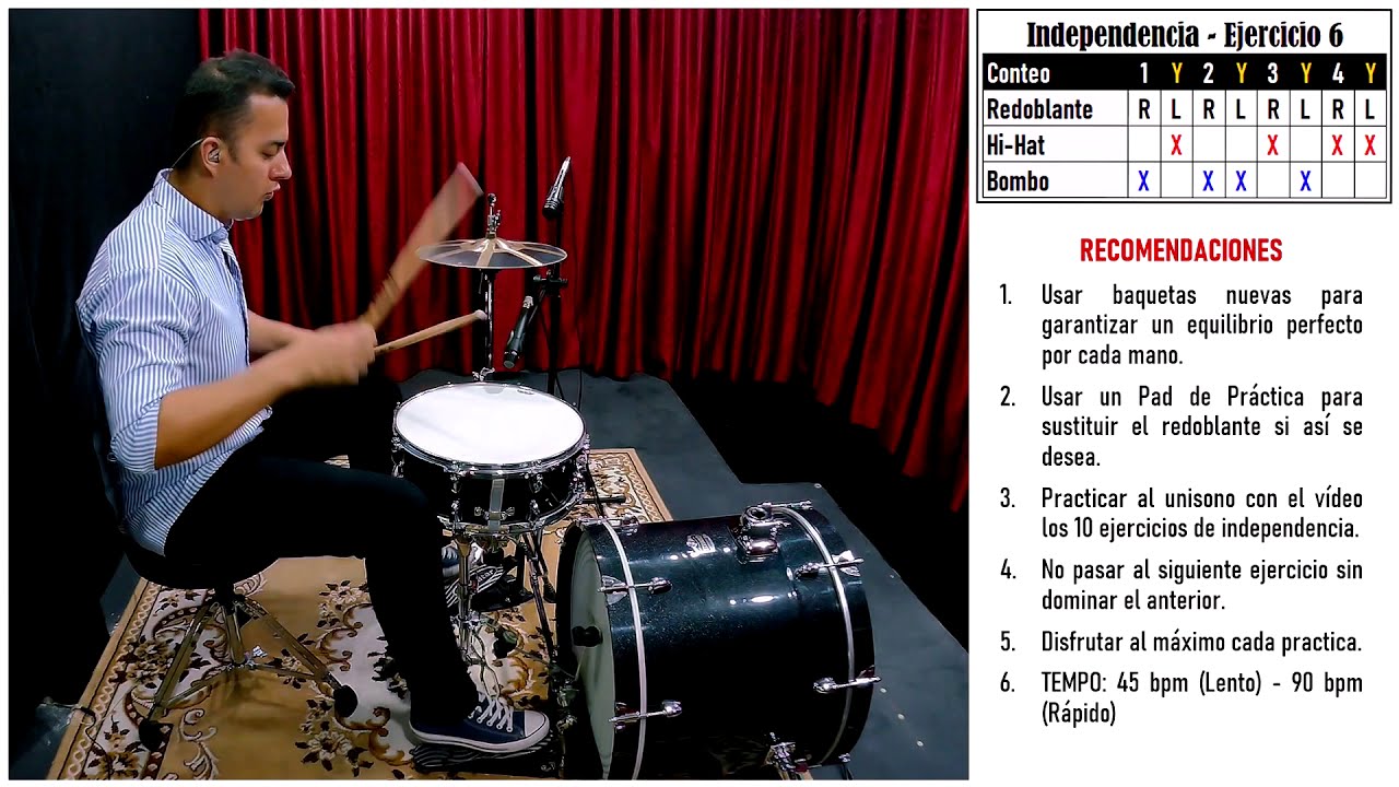 🥁10 Ejercicios de INDEPENDENCIA PARA PRINCIPIANTES (Dummies) |  Clases de Batería - DISOCIAR 1