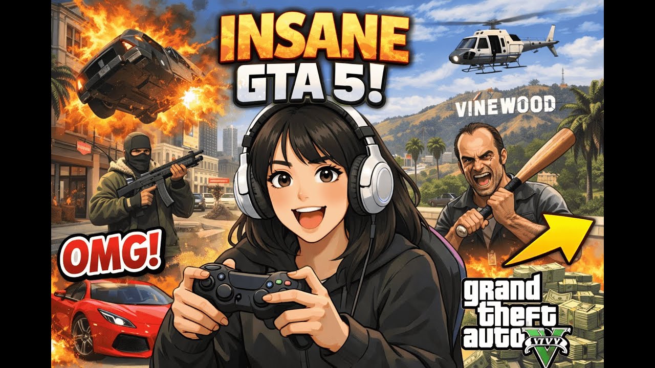 GTA 5 live gameplay just turned into absolute chaos 😱🔥 (Portrait)