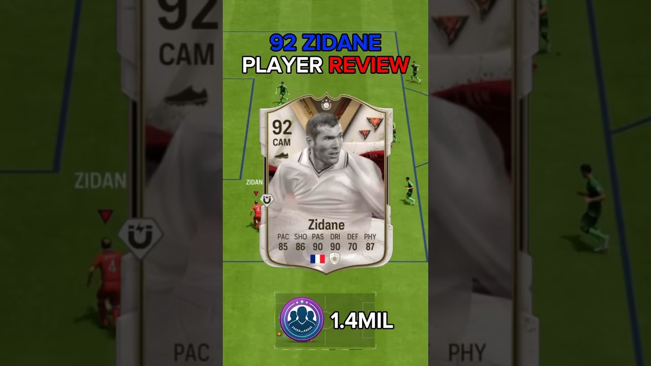92 ultimate dynasties icon ZIDANE player review ea fc 24 #shorts #short #eafc24