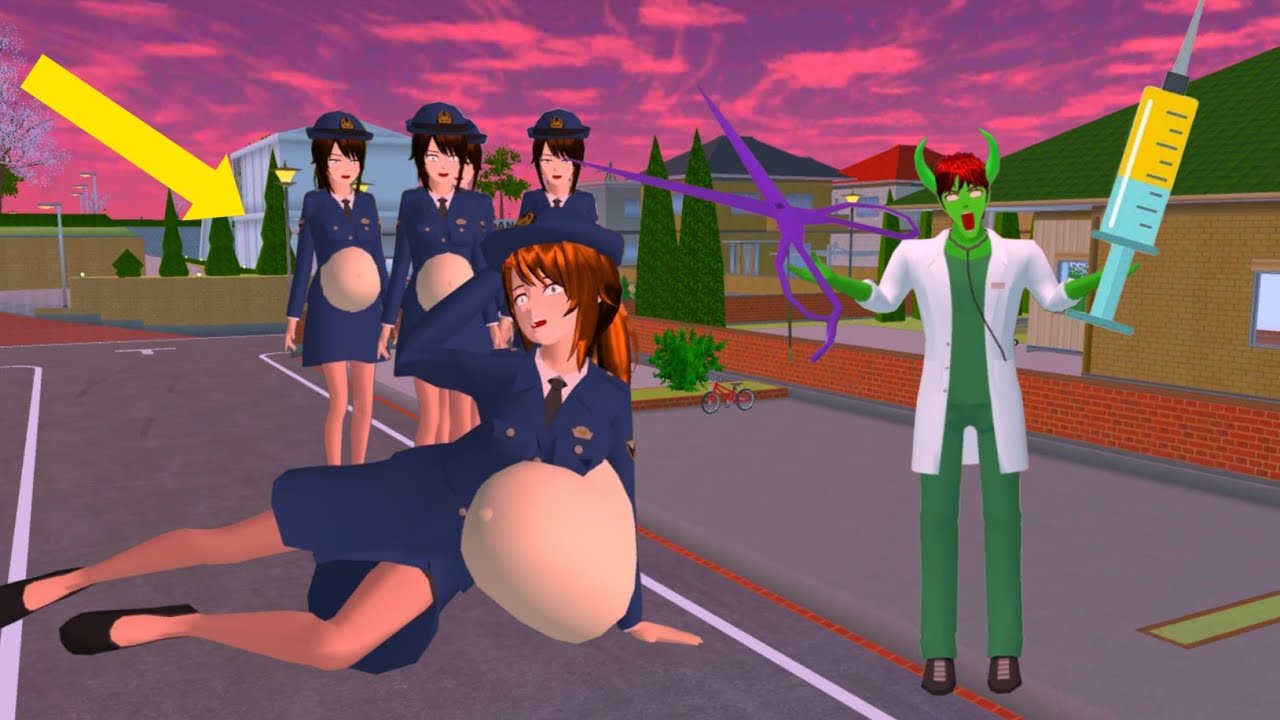 5 Titan Rina Police Pregnant Injection By a doctor scary zombie 😱 #sakuraschoolsimullator 