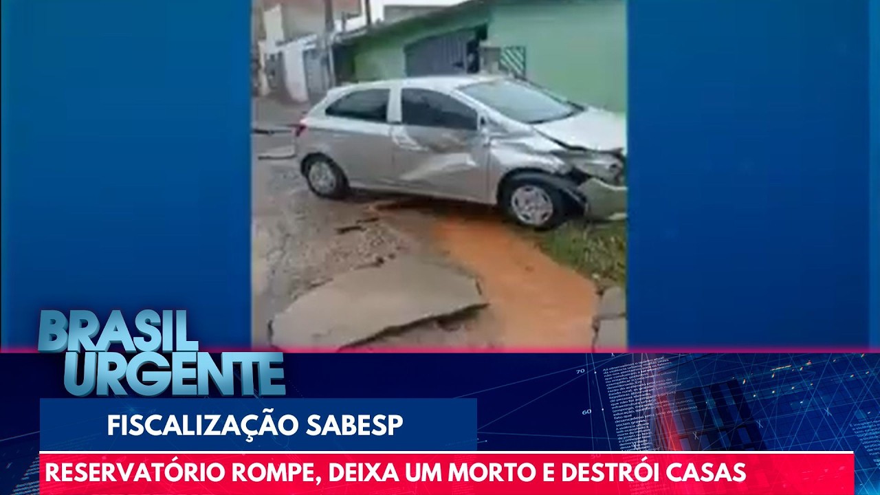 Reservat&oacute;rio da SABESP rompe e causa estragos | Brasil Urgente