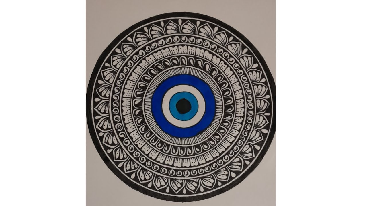 How to draw mandala art for beginners | Evil eye mandala art🧿💞 | 