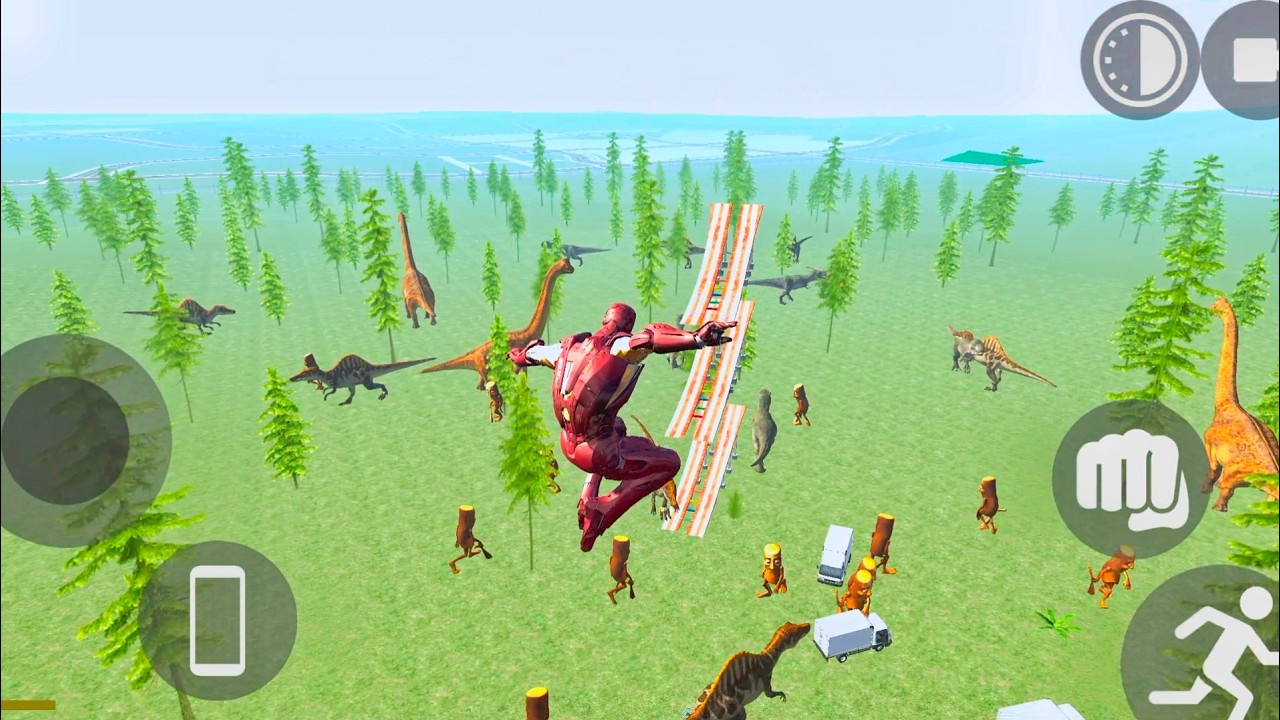 Franklin 🧍‍♂️ with Iron Man 🤖 against Dinosaurs 🦖 in Indian Bike Driving 3D 🏍️