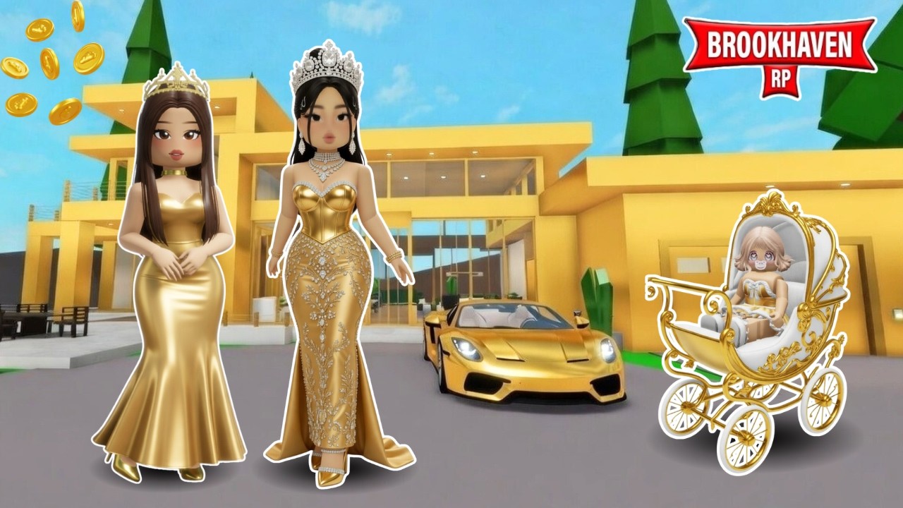 24 HORAS SIENDO MILLONARIAS EN BROOKHAVEN CON MI HERMANA @lawlieet20  ROBLOX!!