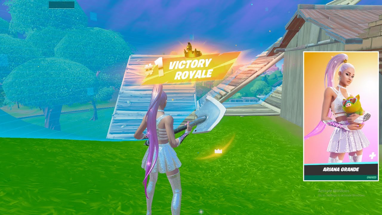 ARIANA GRANDE SKIN GAMEPLAY In Fortnite Chapter 3! (Solo win)