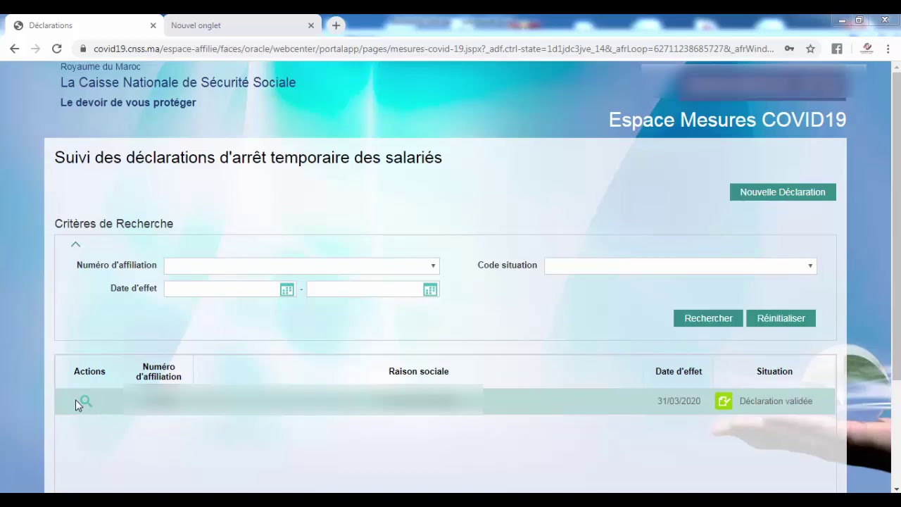 COVID19.CNSS.MA   طريقة إلغاء و تصحيح تصريح توقف عن العمل على منصة