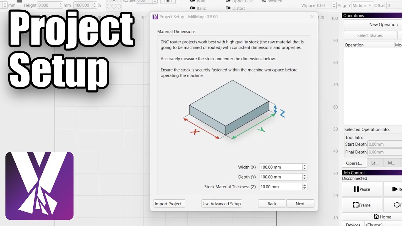 Project Setup in MillMage