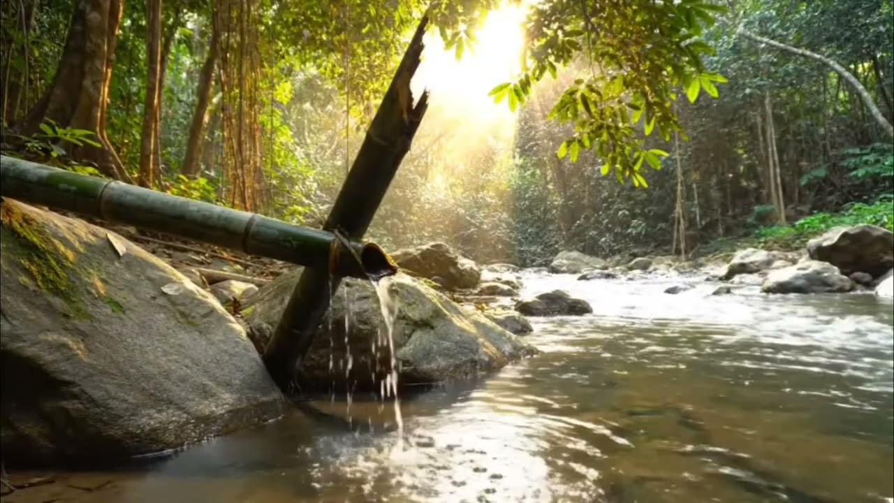 Nature Sounds, Bamboo Water Flow, Sleep Music, Relaxation of Mind & Soul