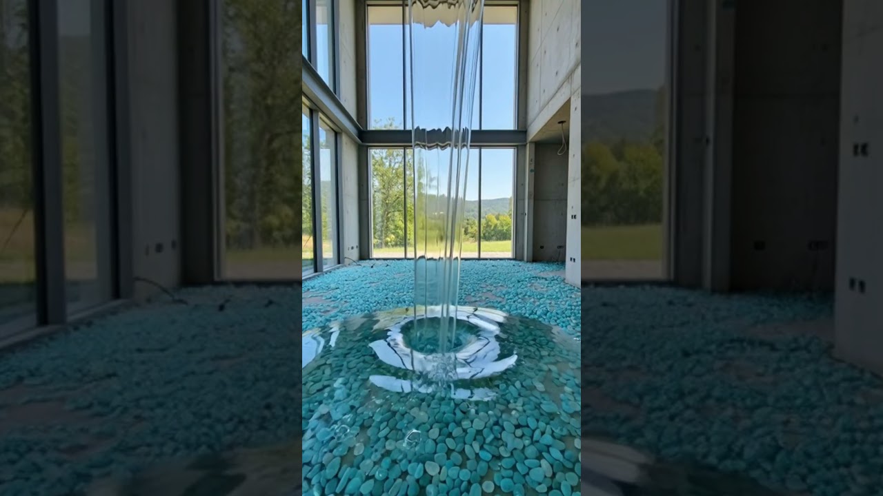 Transparent Blue Stone Living Room Floor 💎🩵 (Epoxy Glass Effect