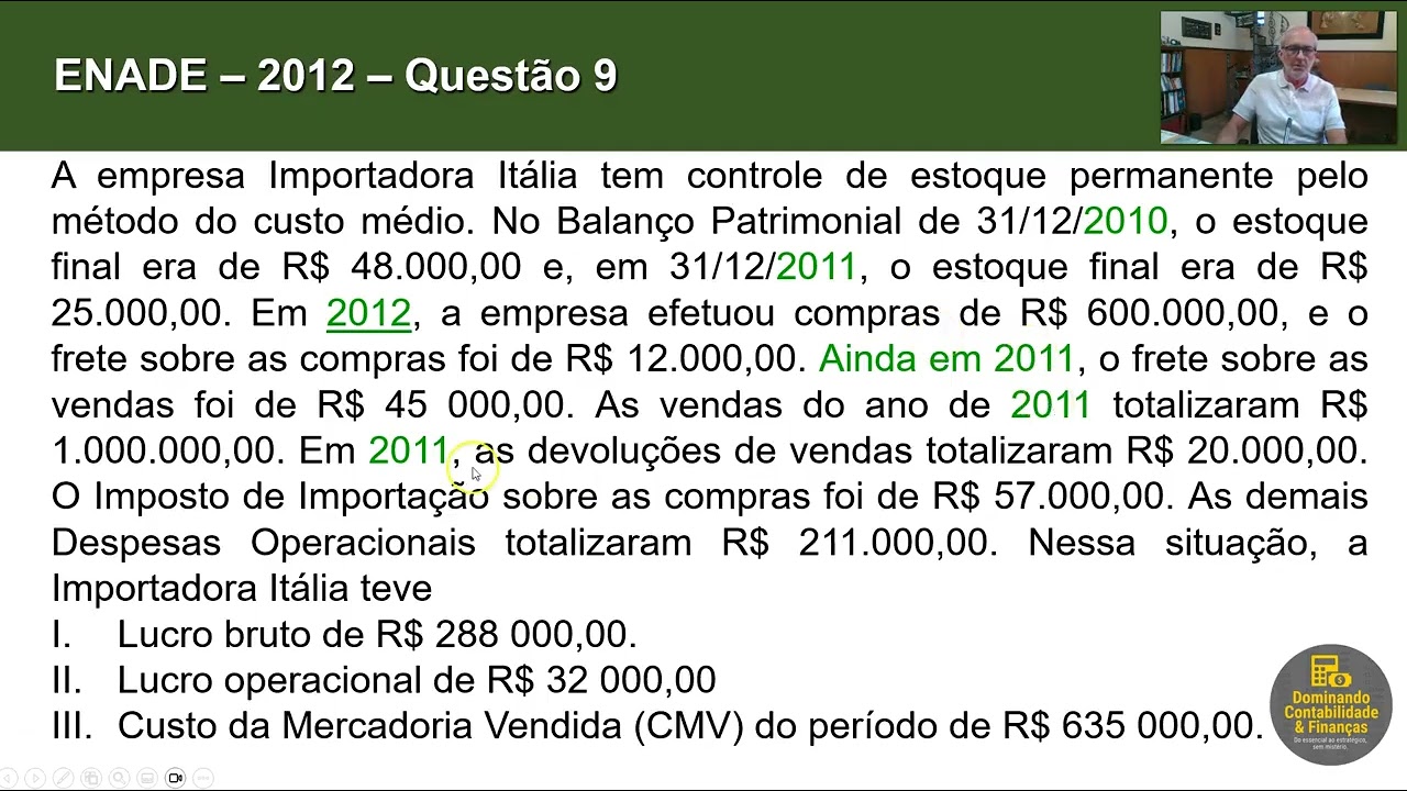 CG ENADE 2012 Q 9