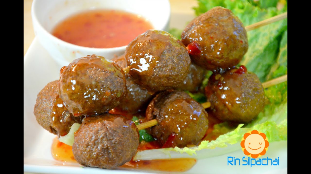 How to make Thai Beef Balls ลูกชิ้นเนื้อวัว สูตรเด้งง่าย ๆ (牛肉丸)