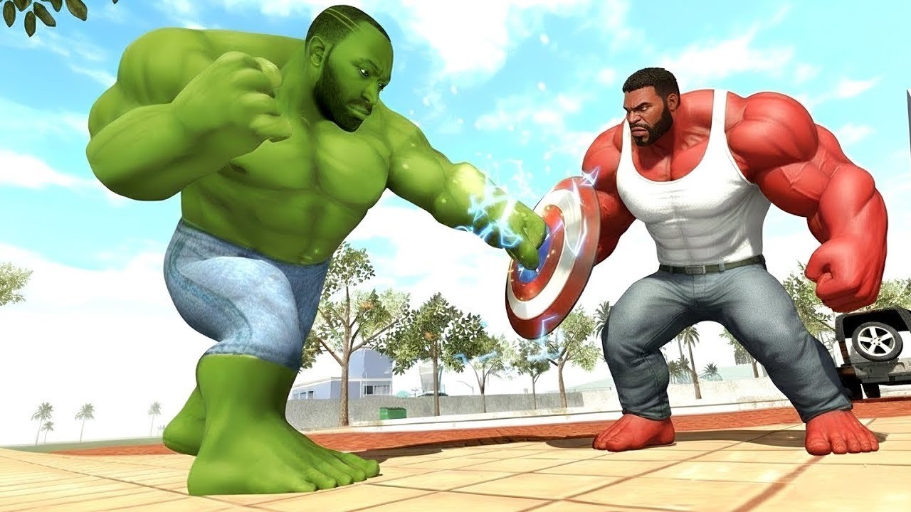Red Franklin Hulk vs Green Franklin Hulk - INDIAN BIKE DRIVING 3D