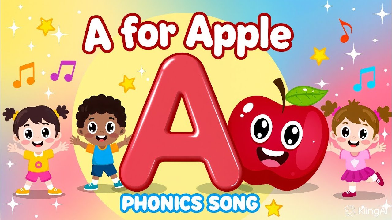 A for Apple | A for Apple B for Ball  | ABC phonic song nursery rhymes | A for Apple Phonic Song 