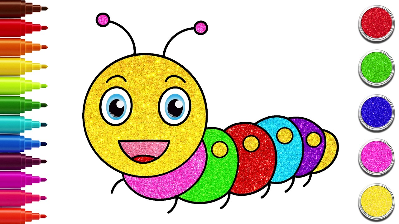Caterpillar Drawing For Kids 🐛| Step By Step Drawing | Chiki Art Hindi