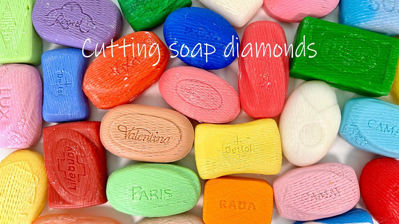 Asmr Cutting Soap Diamonds #12。 石鹸ダイヤモンドをカットします | ASMR SOAP。