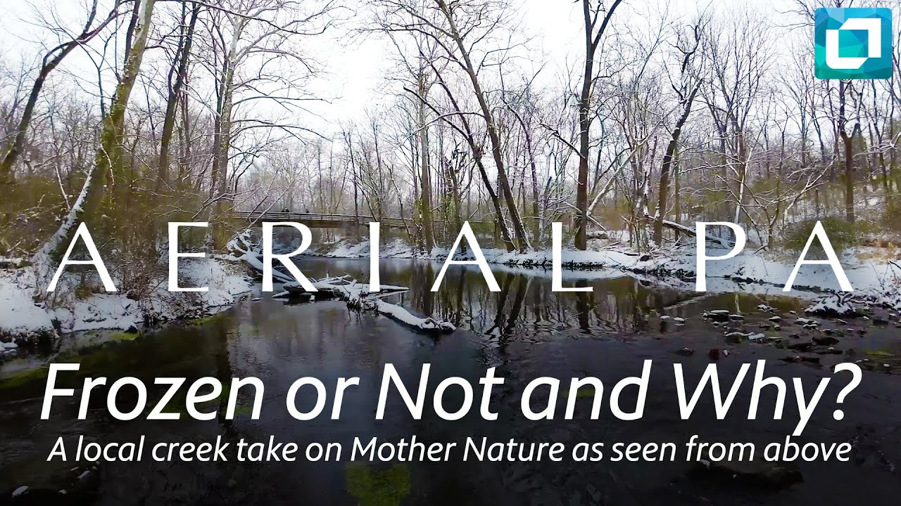Frozen or Not and Why, local creek take on Mother Nature as seen from above | Aerial PA