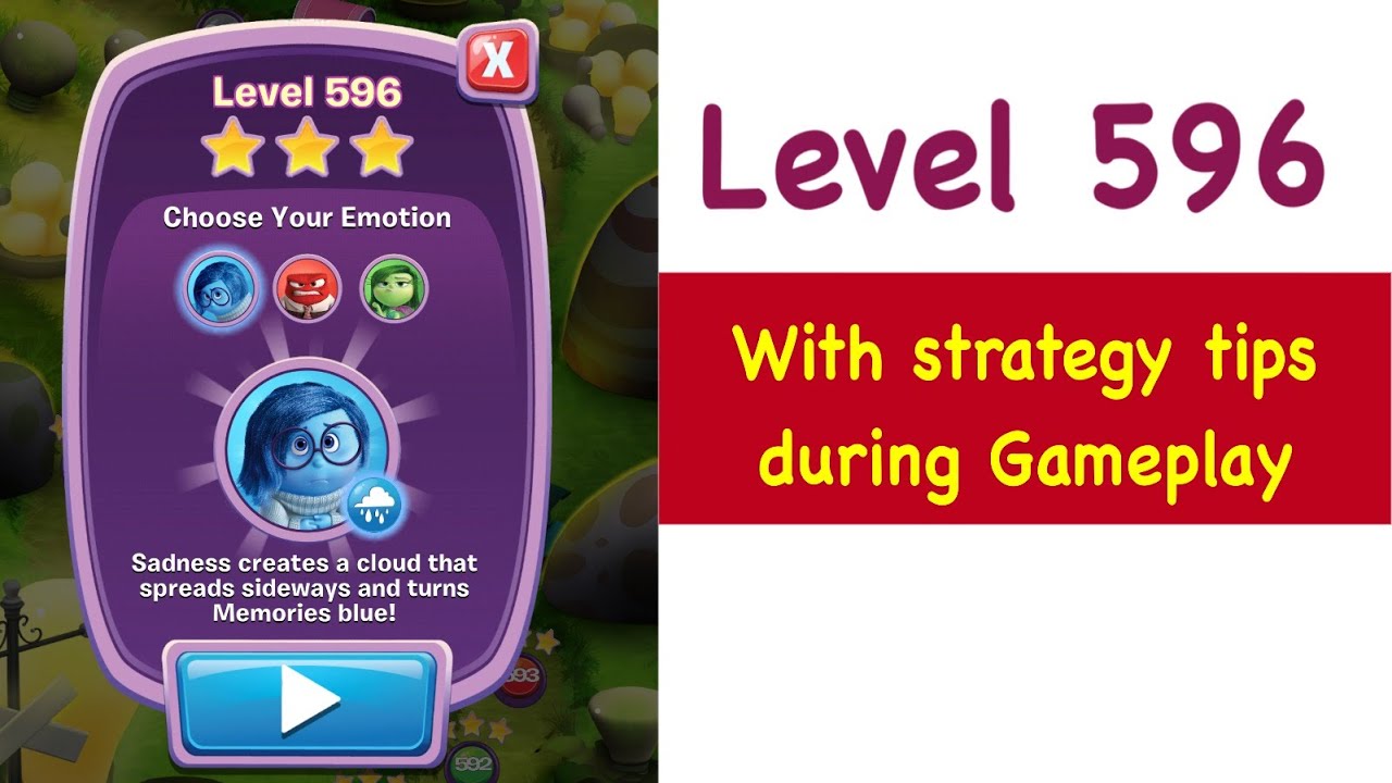 Inside Out Thought Bubbles Level 596 Tips and Strategy Gameplay Walkthrough No Boosters