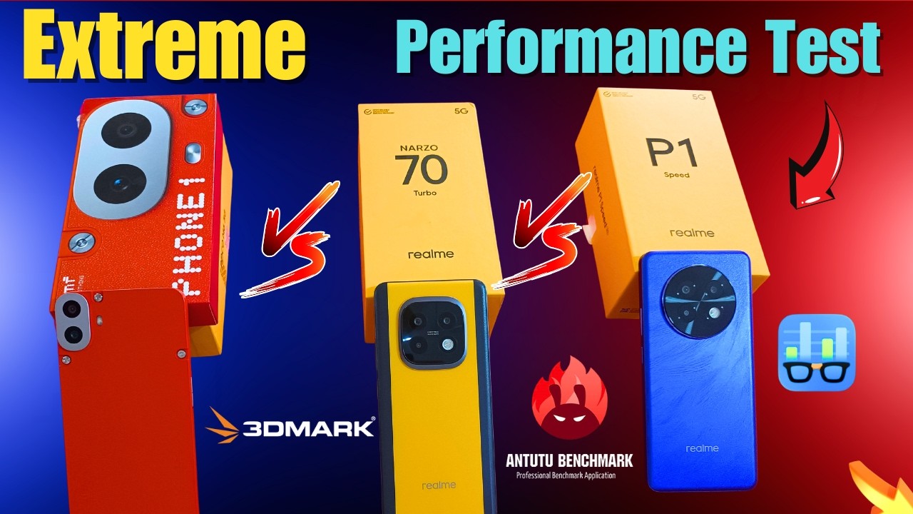 realme P1 Speed Vs realme Narzo 70 Turbo Vs CMF Nothing Phone 1 Extreme Antutu Performance Test